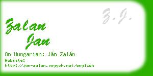 zalan jan business card